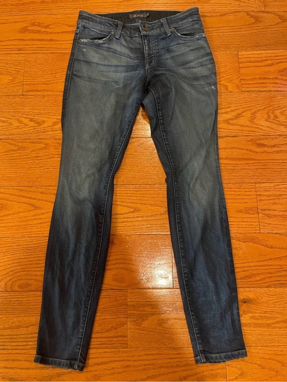Level 99 Dark Wash Distressed Skinny Jeans Size 27 Indie Sleaze